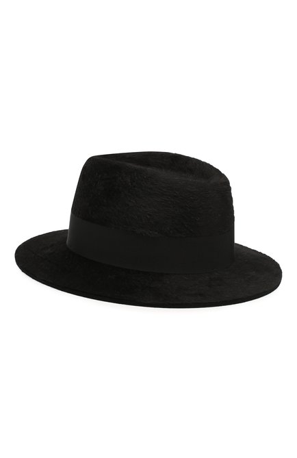 Женская фетровая шляпа SAINT LAURENT черного цвета, арт. 580332/4YA58 | Фото 2 (Материал: Шерсть, Текстиль; Статус проверки: Проверено, Проверена категория)