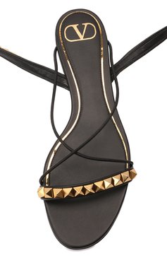 Женские кожаные сандалии rockstud no limit VALENTINO черного цвета, арт. XW0S0EJ1/HYH | Фото 6 (Материал внешний: Кожа; Материал внутренний: Натуральная кожа; Подошва: Плоская; Длина стельки: 24,0, 24,3, 24,6, 25,0, 25,3, 25,6, 26,0, 26,3, 26,6)