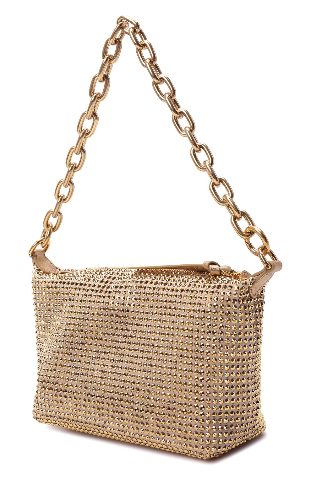 Женская сумка MIU MIU золотого цвета, арт. 5BC103-2D5H-F0522-OOO | Фото 4 (Женское Кросс-КТ: Вечерняя сумка; Сумки-технические: Сумки top-handle; Размер: mini; Материал: Текстиль)