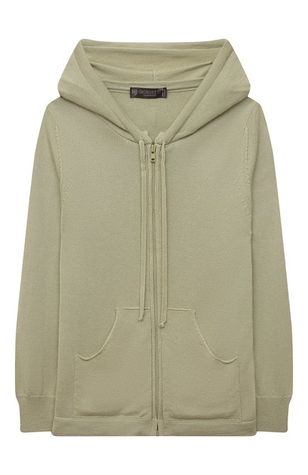 Детский кашемировая толстовка GIORGETTI CASHMERE светло-зеленого цвета, арт. MB1489/8A-14A | Фото 1 (Материал внешний: Шерсть, Кашемир; Рукава: Длинные; Девочки Кросс-КТ: Кардиган-одежда, Толстовка-одежда; Региональные ограничения белый список (Axapta Mercury): RU; Ростовка одежда: 10 - 11 лет | 140 - 146см, 12 лет | 152 см, 13 - 15 лет | 158 см, 8 лет | 128 см)