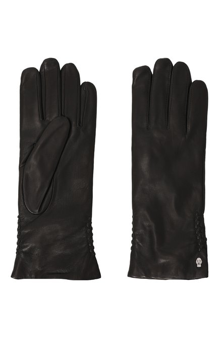 Женские кожаные перчатки ROECKL черного цвета, арт. 11011-351 | Фото 2 (Материал сплава: Проставлено; Нос: Не проставлено; Материал: Натуральная кожа)