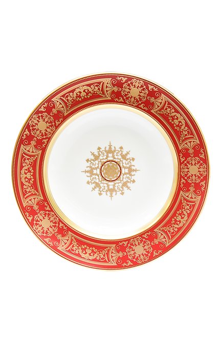 Суповая тарелка aux rois rouge BERNARDAUD красного цвета, арт. G653/23 | Фото 1 (Интерьер_коллекция: Aux Rois Rouge; Ограничения доставки: fragile-2)