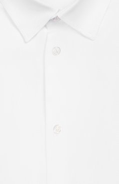Детская хлопковая рубашк�а DAL LAGO белого цвета, арт. N402/7915/7-12 | Фото 3 (Рукава: Длинные; Принт: Без принта; Региональные ограничения белый список (Axapta Mercury): RU; Материал сплава: Проставлено, Проверено; Материал внешний: Хлопок; Стили: Классический; Случай: Формальный; Мальчики-школьная форма: Рубашки; Драгоценные камни: Проставлено; Статус проверки: Проверена категория; Ростовка одежда: 10 - 11 лет | 140 - 146см, 12 лет | 152 см, 7 лет | 122 см, 8 лет | 128 см, 9 лет | 134 см)
