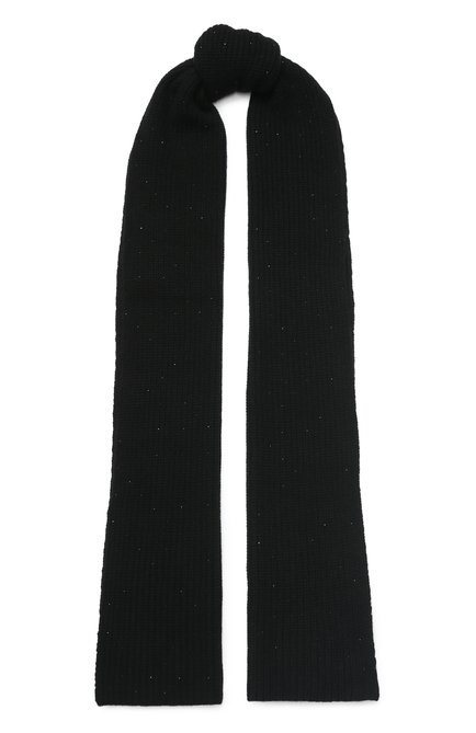 Женский кашемировый шарф WILLIAM SHARP черного цвета, арт. A111-1 | Фото 1 (Материал: Кашемир, Шерсть, Текстиль)