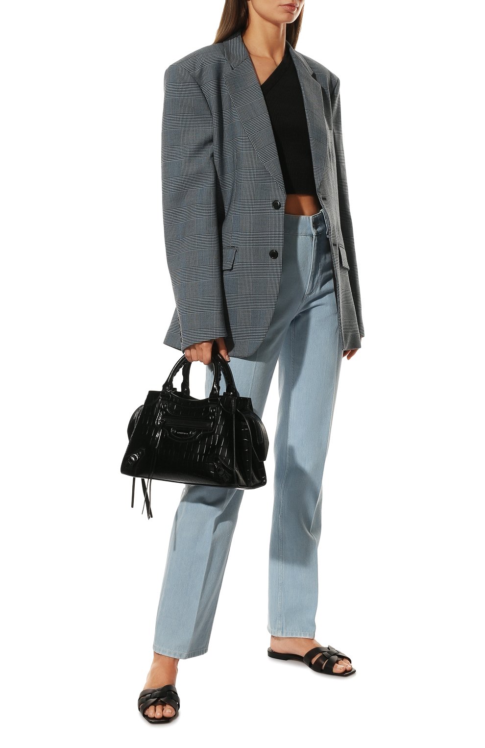 Женские джинсы BURBERRY светло-голубого цвета, арт. 8045037 | Фото 2 (Длина (брюки, джинсы): Удлиненные; Кросс-КТ: Деним; Силуэт Ж (брюки и джинсы): Прямые; Материал сплава: Проставлено; Материал внешний: Хлопок; Драгоценные камни: Проставлено; Стили: Кэжуэл)