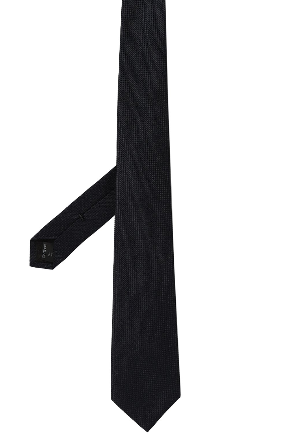 Мужской шелковый галстук VAN LAACK темно-синего цвета, арт. LER0Y/K04325 | Фото 3 (Материал: Текстиль, Шелк; Принт: Без принта; Материал сплава: Проставлено; Нос: Не проставлено)