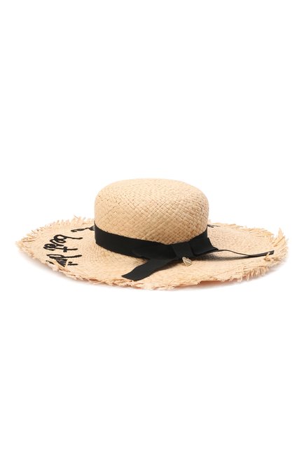 Детская соломенная шляпа IL TRENINO черного цвета, арт. 22 8026/1F | Фото 2 (Материал: Растительное волокно; Региональные ограничения белый список (Axapta Mercury): RU)