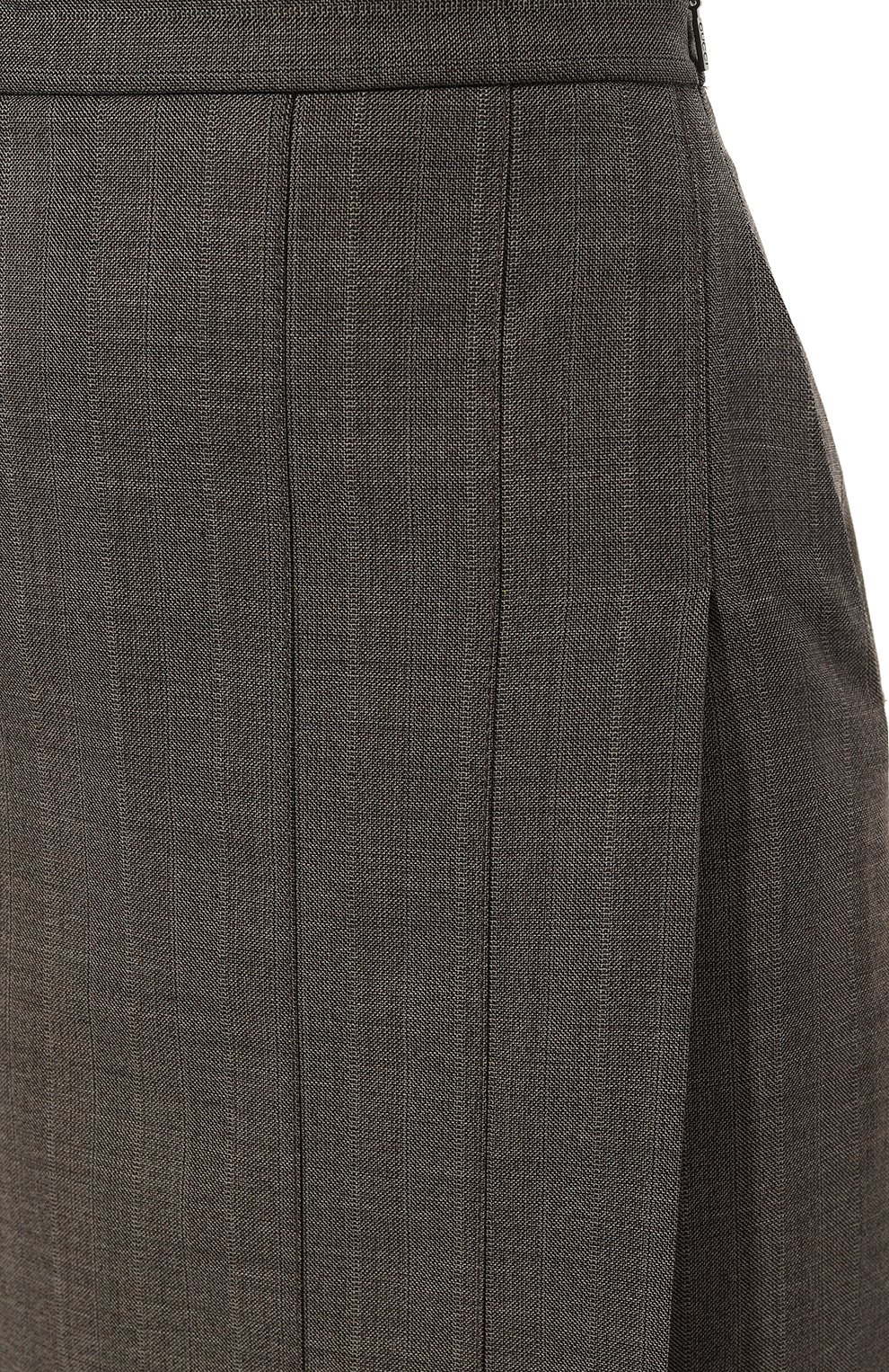 Женская шерстяная юбка GUCCI коричневого цвета, арт. 664421 ZAFT0 | Фото 5 (Материал внешний: Шерсть; Женское Кросс-КТ: Юбка-одежда; Длина Ж (юбки, платья, шорты): Миди; Стили: Кэжуэл)