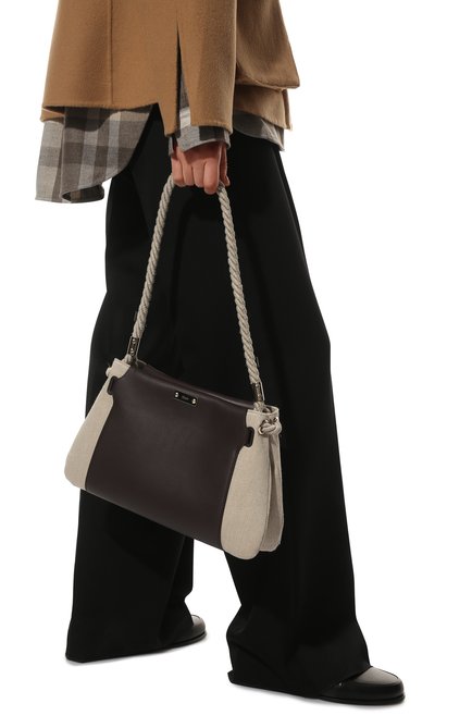 Женская сумка key CHLOÉ коричневого цвета, арт. CHC22SS485G11 | Фото 2 (Материал: Натуральная кожа; Размер: large; Сумки-технические: Сумки через плечо)