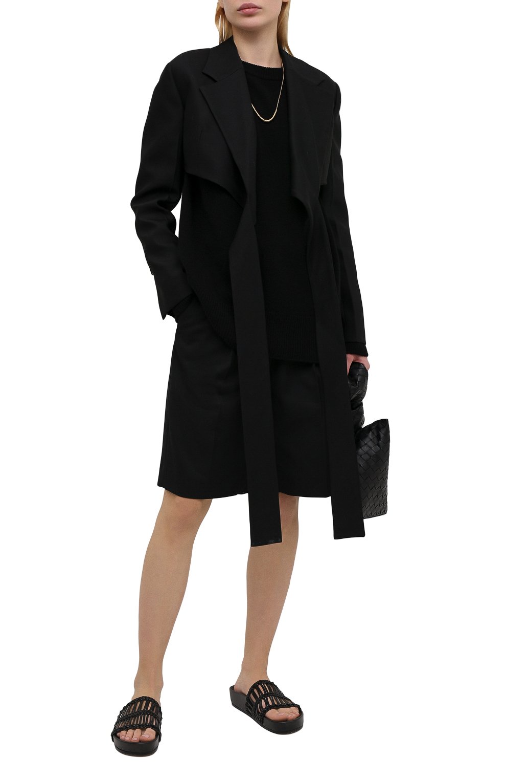 Женские кожаные шлепанцы JIL SANDER черного цвета, арт. JS36040A-13040 | Фото 2 (Подошва: Платформа; Материал внешний: Кожа; Материал внутренний: Натуральная кожа)