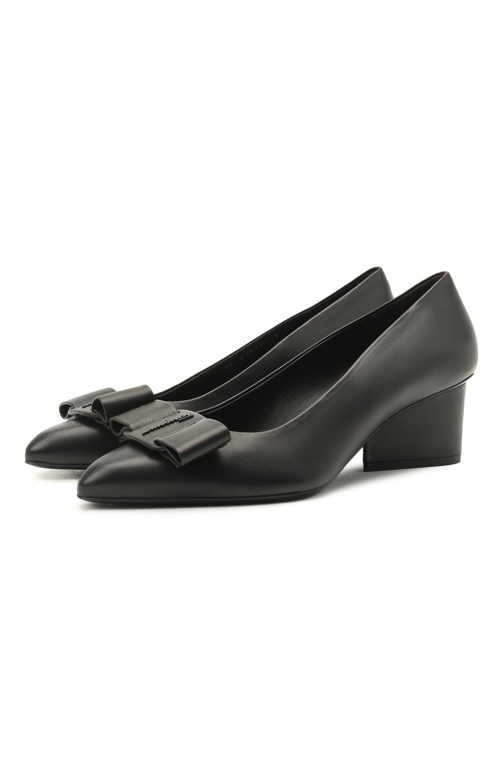 Женские черные кожаные туфли viva SALVATORE FERRAGAMO купить в интернет ...