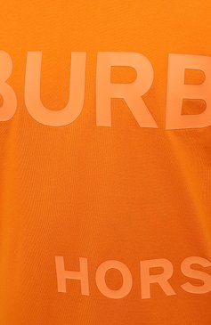 Мужская хлопковая футболка BURBERRY оранжевого цвета, арт. 8040692 | Фото 5 (Рукава: Короткие; Длина (для топов): Стандартные; Принт: С принтом; Материал внешний: Хлопок; Стили: Кэжуэл)