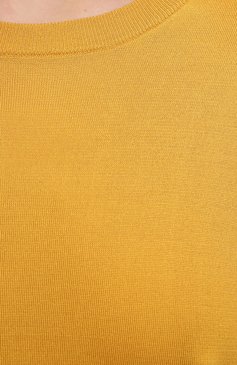 Женский шелковый пуловер DOLCE & GABBANA желтого цвета, арт. FX621T/JASJX | Фото 5 (Материал внешний: Шелк; Рукава: Длинные; Длина (для топов): Стандартные; Региональные ограничения белый список (Axapta Mercury): RU; Женское Кросс-КТ: Пуловер-одежда; Стили: Романтичный)