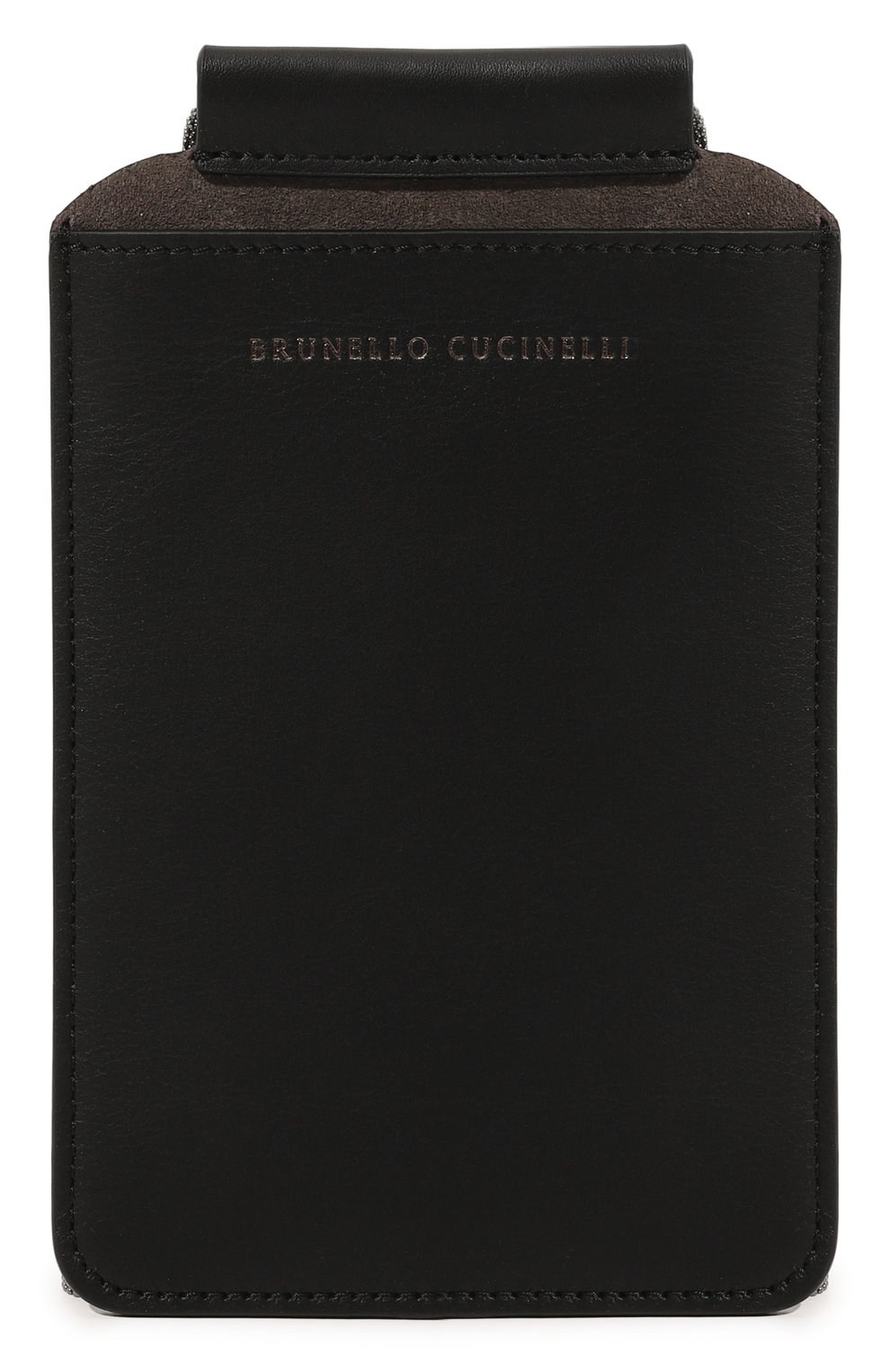 Кожаный чехол для iphone BRUNELLO CUCINELLI черного цвета, арт. MWHED2531 | Фото 1 (Женское Кросс-КТ: Кожа iPhone)