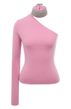 Ж енский шерстяной пуловер GIUSEPPE DI MORABITO розового цвета, арт. FW23273KN-276 | Фото 1 (Материал внешний: Шерсть; Рукава: Длинные; Стили: Гламурный; Длина (для топов): Стандартные; Материал сплава: Проставлено; Женское Кросс-КТ: Пуловер-одежда; Драгоценные камни: Проставлено)