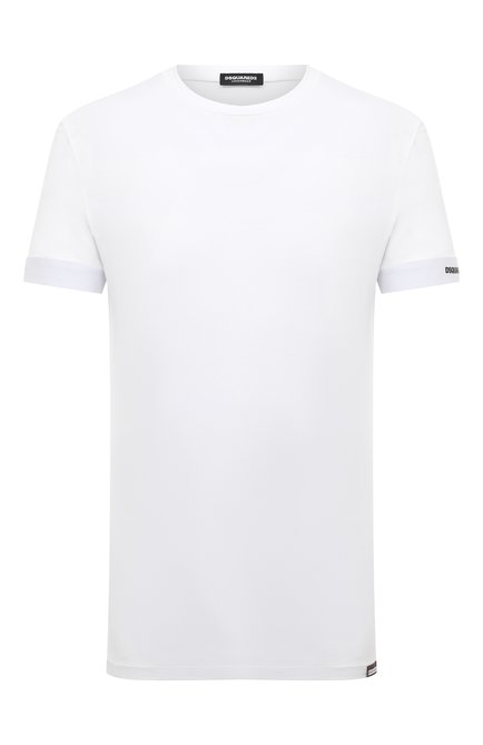 Мужская хлопковая футболка DSQUARED2 белого цвета, арт. D9M3U4810 | Фото 1 (Рукава: Короткие; Длина (для топов): Стандартные; Материал внешний: Хлопок; Материал сплава: Проставлено; Драгоценные камни: Проставлено)