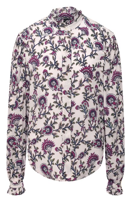 Женская шелковая блузка ISABEL MARANT разноцветного цвета, арт. HT2273-22P029I/BANESSA | Фото 1 (Длина (для топов): Стандартные; Женское Кросс-КТ: Блуза-одежда; Принт: С принтом; Материал внешний: Шелк; Рукава: Длинные; Стили: Романтичный; Региональные ограничения белый список (Axapta Mercury): RU)