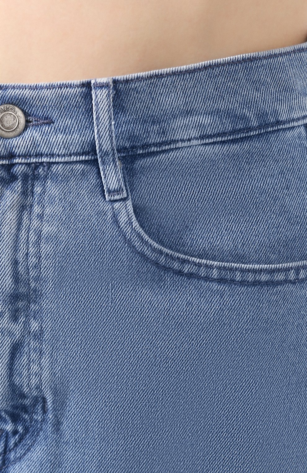 Женская джинсовая юбка BOSS синего цвета, арт. 50434539 | Фото 5 (Кросс-КТ: Деним; Женское Кросс-КТ: Юбка-одежда; Длина Ж (юбки, платья, шорты): Миди; Материал внешний: Деним)