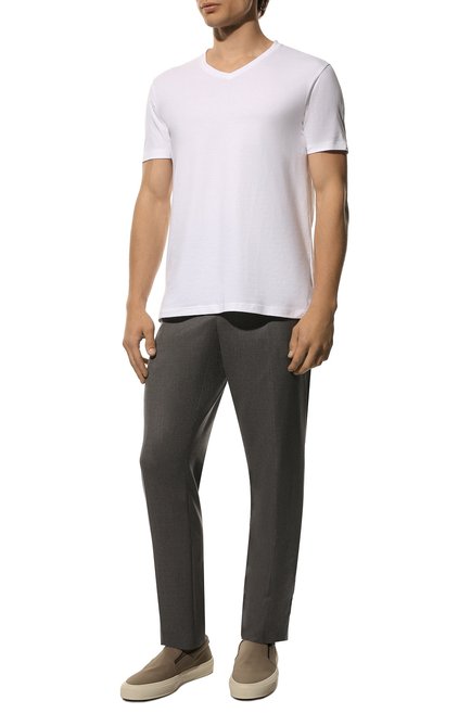 Мужская комплект из двух футболок HUGO белого цвета, арт. 50325417 | Фото 2 (Материал внешний: Хлопок; Длина (для топов): Стандартные; Рукава: Короткие; Принт: Без принта; Стили: Кэжуэл)