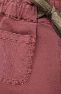 Детские джинсовые шорты BRUNELLO CUCINELLI розового цвета, арт. BA080P495B | Фото 3 (Кросс-КТ: Деним; Материал внешний: Хлопок, Лиоцелл, Растительное волокно)