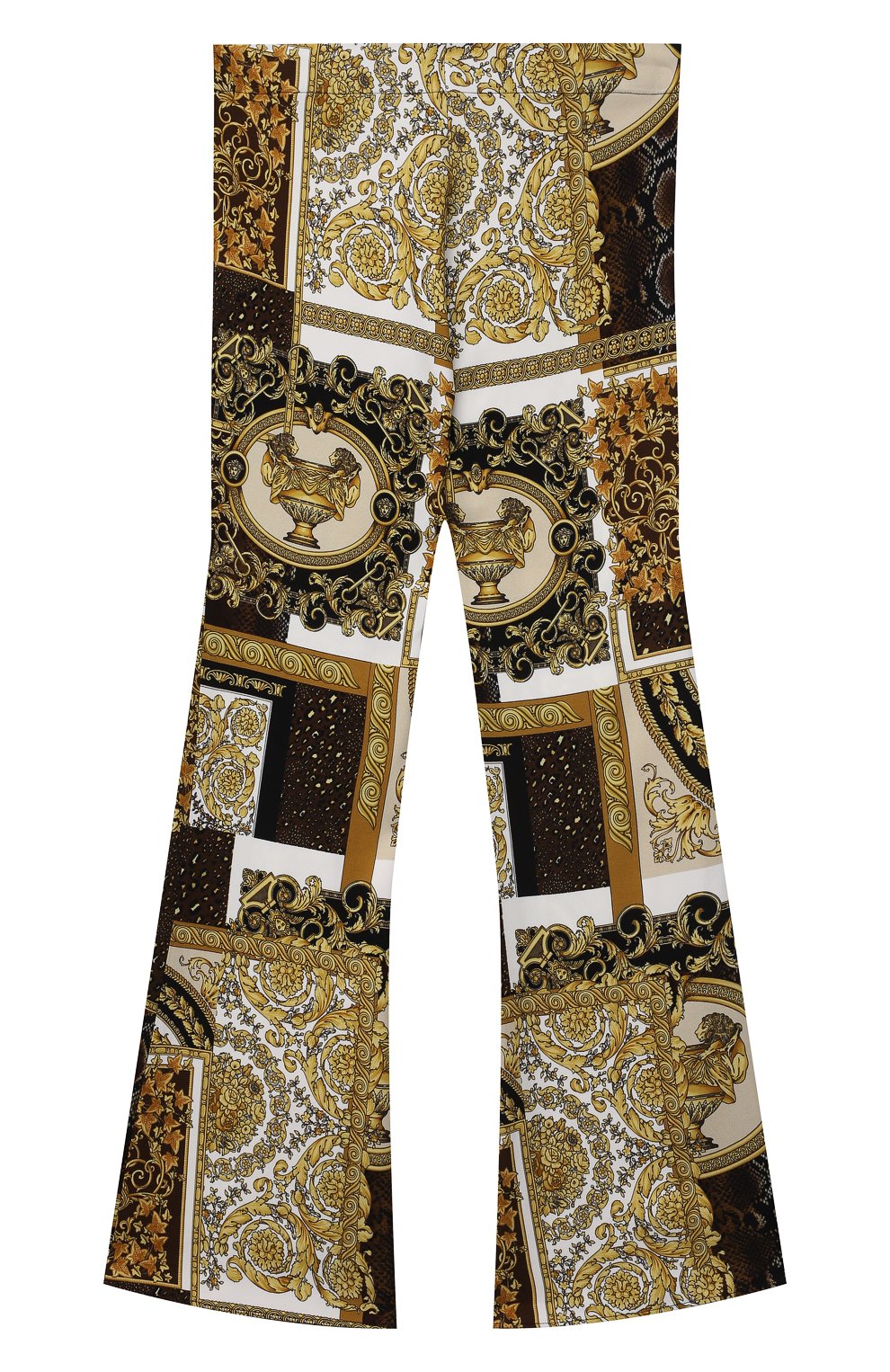 Детские брюки из вискозы VERSACE разноцветного цвета, арт. 1000038/1A00301/8A-14A | Фото 2 (Девочки Кросс-КТ: Брюки-одежда; Случай: Повседневный; Региональные ограничения белый список (Axapta Mercury): RU; Материал внешний: Вискоза; Ростовка одежда: 10 - 11 лет | 140 - 146см, 12 лет | 152 см, 16 лет | 164 см, 8 лет | 128 см)