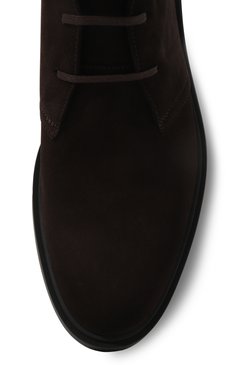 Мужские замшевые ботинки BOSS темно-коричневого цвета, арт. 50500234 | Фото 6 (Мужское Кросс-КТ: Ботинки-обувь, Дезерты-обувь; Материал внутренний: Натуральная кожа; Материал сплава: Проставлено; Материал утеплителя: Без утеплителя; Подошва: Плоская; Драгоценные камни: Проставлено; Материал внешний: Замша)