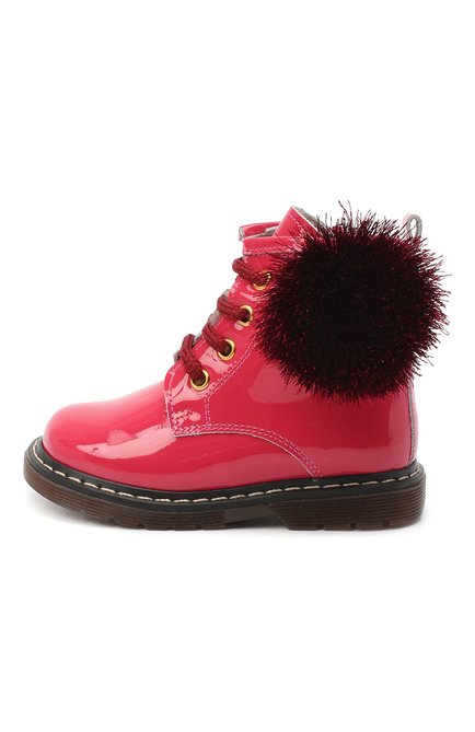 Детские кожаные ботинки MONNALISA розового цвета, арт. 836001M | Фото 2 (Материал внешний: Кожа; Региональные ограничения белый список (Axapta Mercury): RU)
