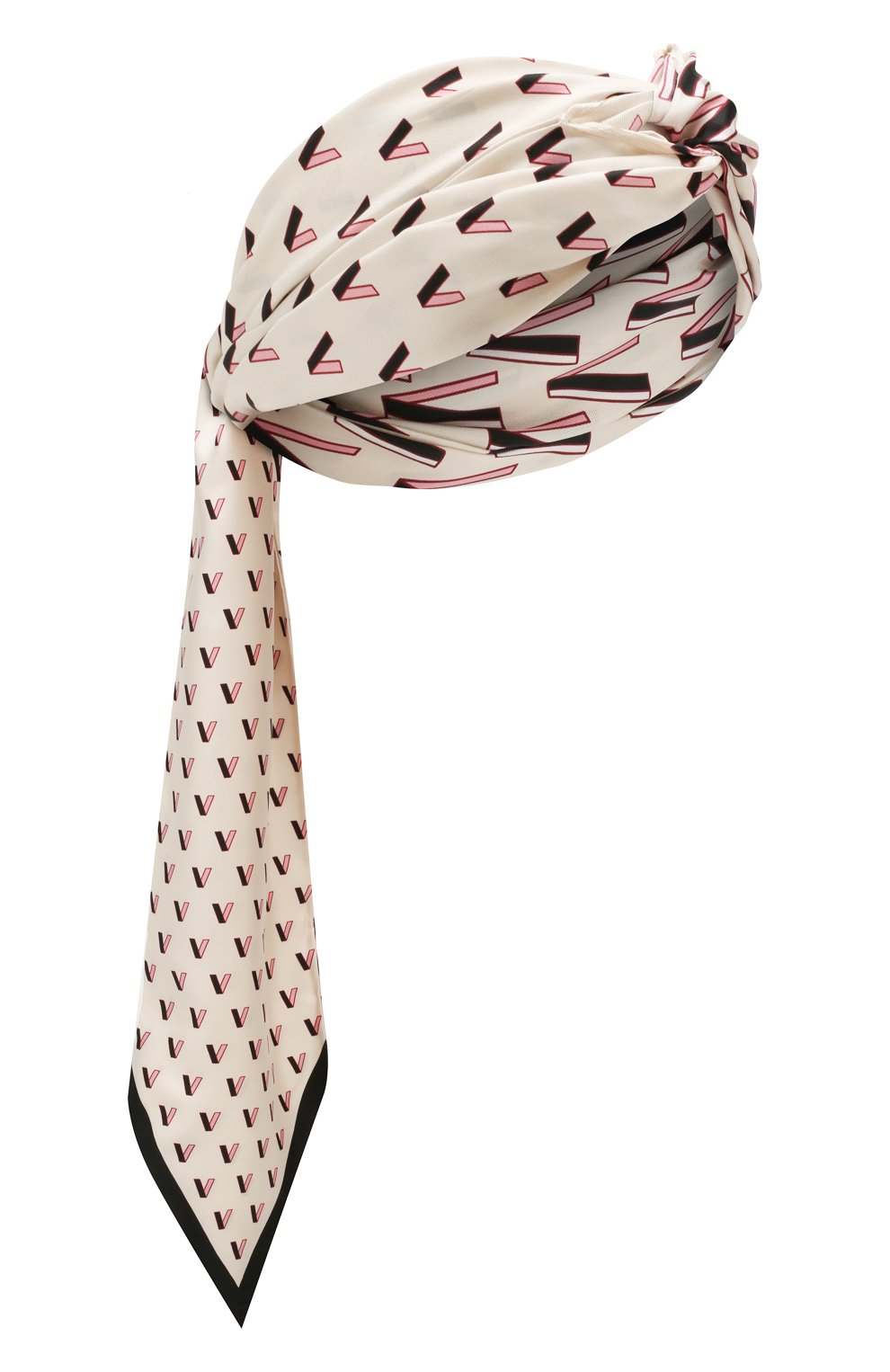 Женская шелковая повязка на голову VALENTINO кремвого цвета, арт. TW2HI008/WNY | Фото 1 (Материал: Текстиль, Шелк)