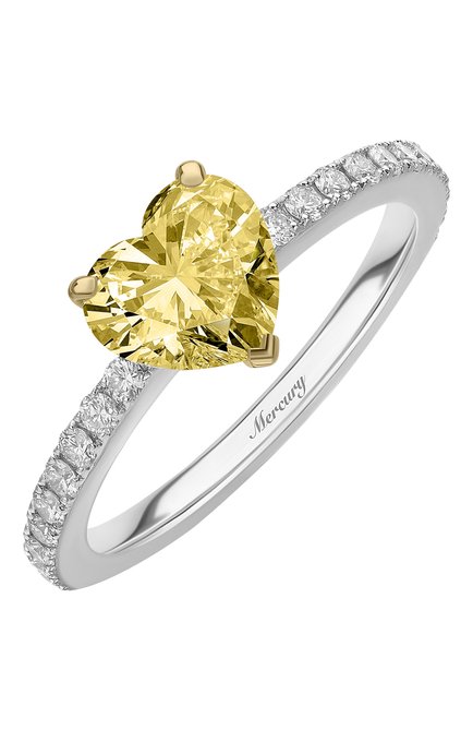 Женские кольцо MERCURY бесцветного цвета, арт. MR22455WYD | Фото 1 (Материал сплава: Белое золото; Драгоценные камни: Бриллианты)