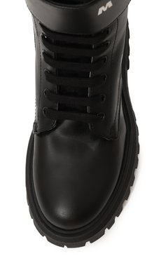 Детские кожаные ботинки MARNI черного цвета, арт. 75368/36-40 | Фото 4 (Материал утеплителя: Натуральный мех; Материал сплава: Проставлено; Нос: Не проставлено)