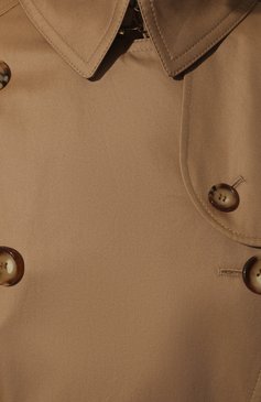 Женский хлопковый тренч bramber BURBERRY бежевого цвета, арт. 8050372 | Фото 5 (Рукава: Длинные; Стили: Гламурный; Длина (верхняя одежда): До колена; Материал внешний: Хлопок; Материал подклада: Хлопок)