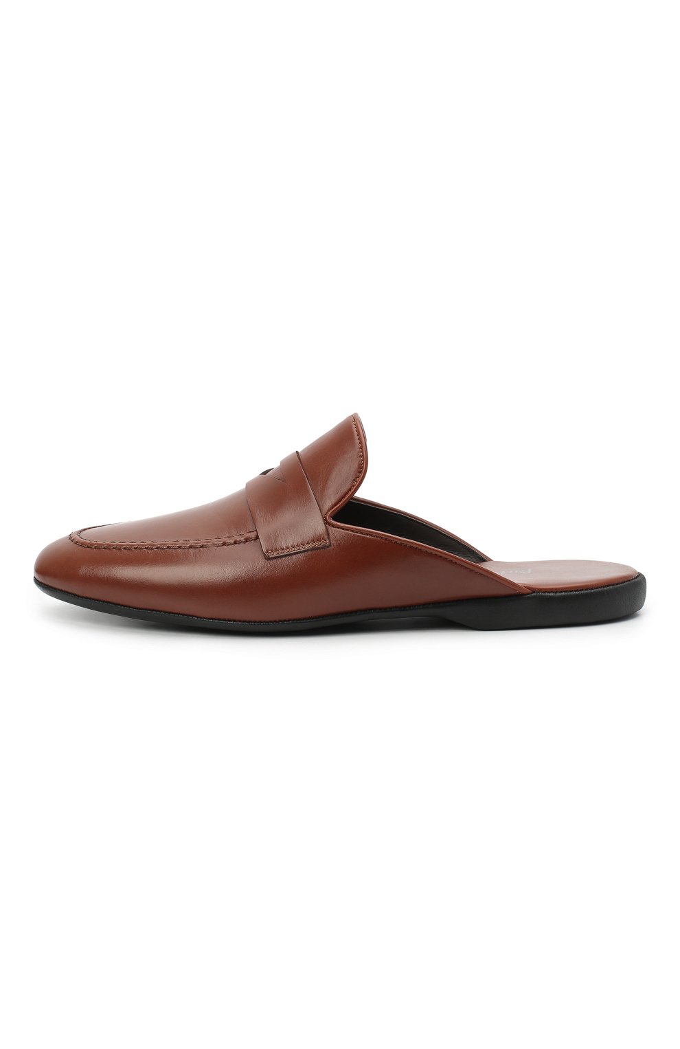 Мужского кожаные домашние туфли FARFALLA коричневого цвета, арт. G13 | Фото 3 (Материал внутренний: Натуральная кожа; Мужское Кросс-КТ: тапочки-обувь)
