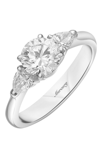 Женские кольцо MERCURY бесцветного цвета, арт. MR100WRDP | Фото 1 (Материал сплава: Белое золото; Драгоценные камни: Бриллианты)