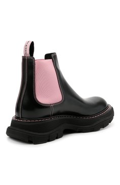 Женские кожаные ботинки ALEXANDER MCQUEEN черного цвета, арт. 641837/WHZ8H | Фото 4 (Подошва: Платформа; Каблук высота: Низкий; Материал внутренний: Натуральная кожа; Материал утеплителя: Без утеплителя; Женское Кросс-КТ: Челси-ботинки)