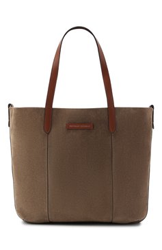 Женский сумка-шопер  BRUNELLO CUCINELLI темно-бежевого цвета, арт. MBRVD2103P | Фото 1 (Сумки-технические: Сумки-шопперы; Материал: Натуральная кожа; Размер: large)