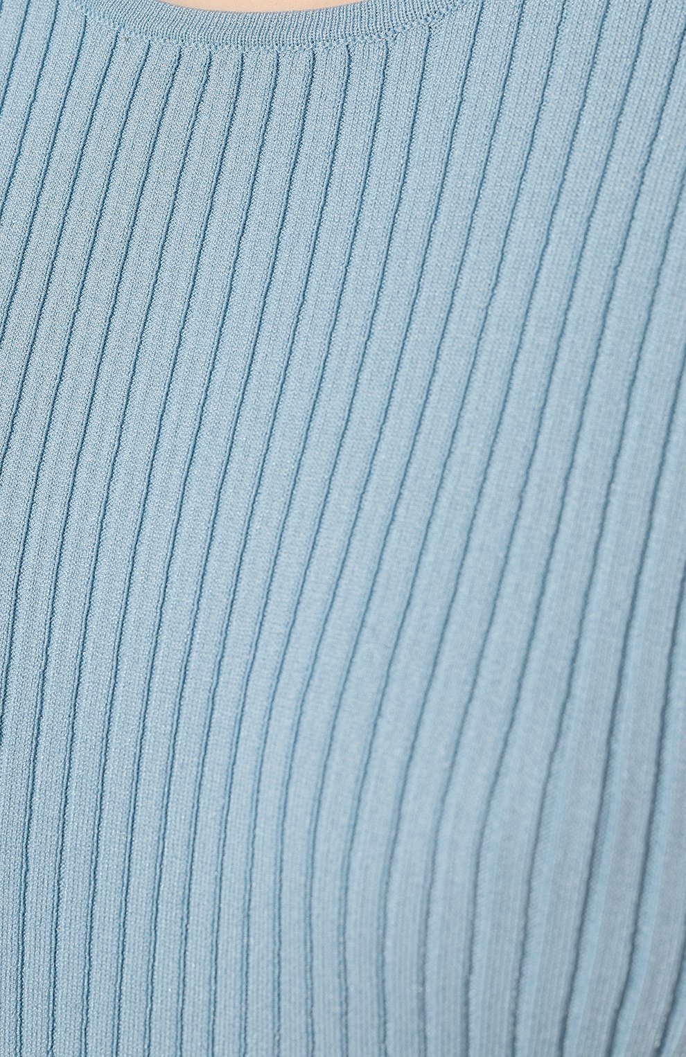 Женский пуловер TRUSSARDI светло-голубого цвета, арт. 56M00583-0F000730 | Фото 5 (Материал внешний: Синтетический материал, Вискоза; Материал сплава: Проставлено; Женское Кросс-КТ: Пуловер-одежда; Драгоценные камни: Проставлено; Стили: Кэжуэл)