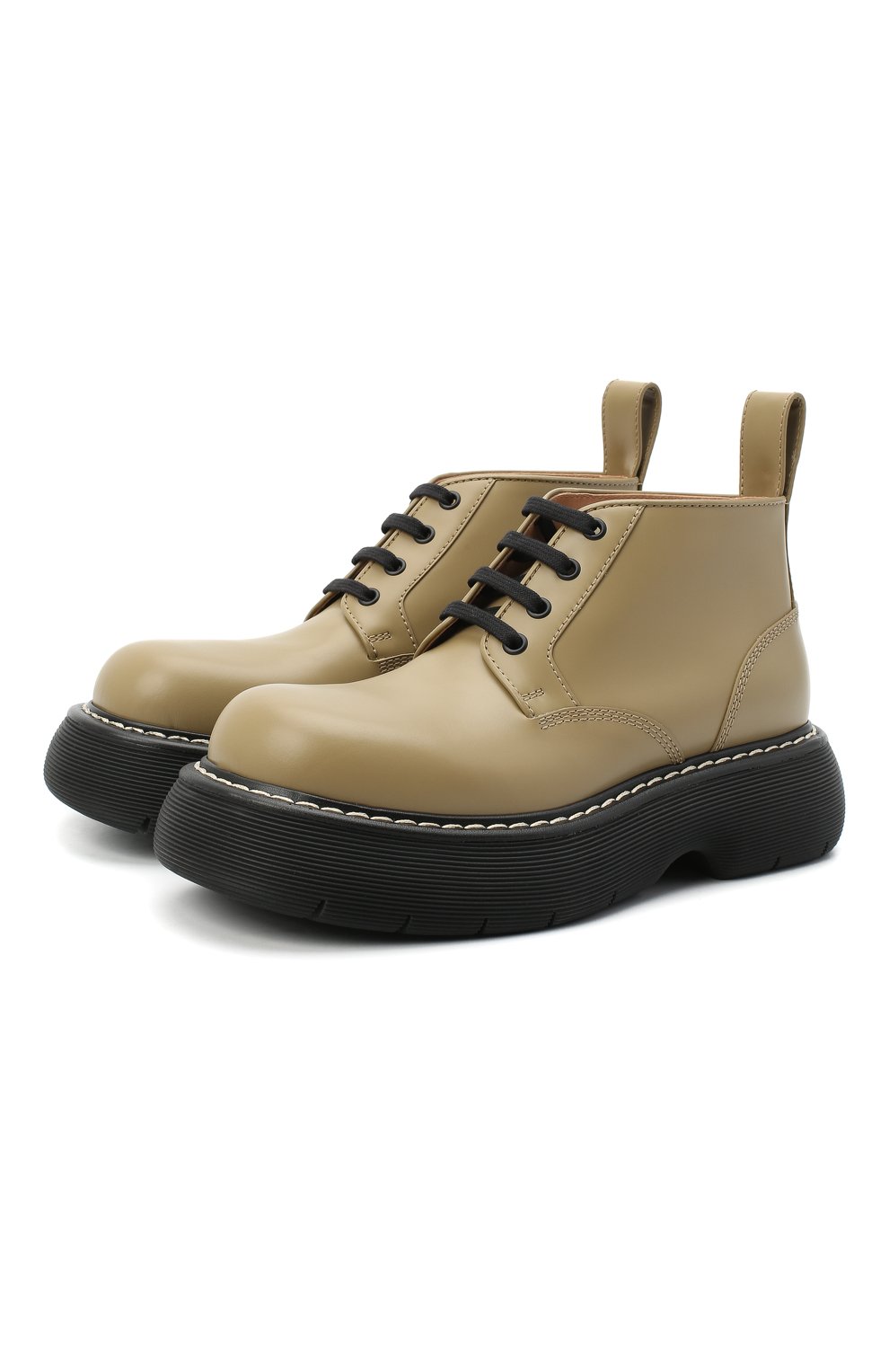 Кожаные ботинки Bounce Bottega Veneta Хаки 651406/V00H0 5541107