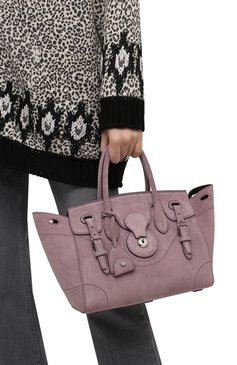 Женская сумка ricky 27 RALPH LAUREN сиреневого цвета, арт. 435862367 | Фото 2 (Сумки-технические: Сумки top-handle; Размер: medium; Материал: Натуральная кожа, Натуральная замша)