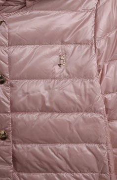 Детская пуховая куртка HERNO розового цвета, арт. PI000130G/12017/4 | Фото 3 (Девочки Кросс-КТ: Пуховик-верхняя одежда; Рукава: Длинные; Материал внешний: Синтетический материал; Материал сплава: Проставлено; Нос: Не проставлено; Материал подклада: Синтетический материал; Кросс-КТ: Демисезон; Драгоценные камни: Проставлено; Материал утеплителя: Пух и перо)