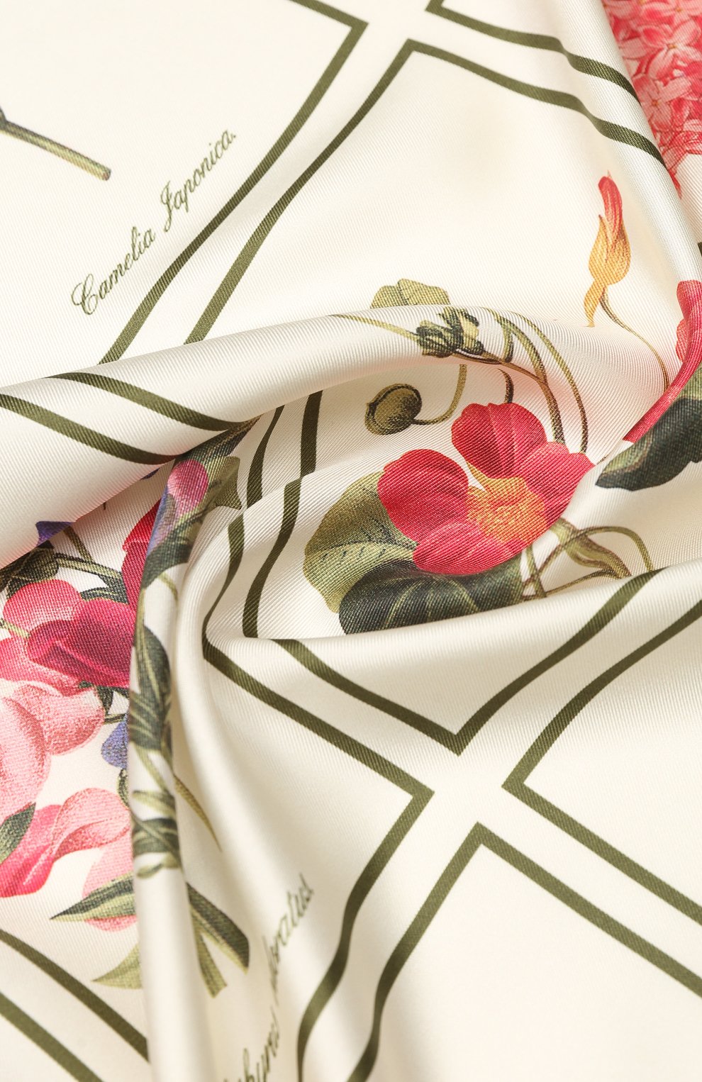 Женский шелковый платок BURBERRY бежевого цвета, арт. 8027268 | Фото 2 (Материал: Текстиль, Шелк)