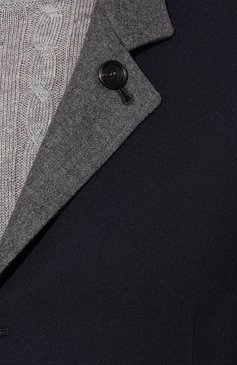 Мужской двусторонний кашемировый пиджак BRUNELLO CUCINELLI темно-синего цвета, арт. MN4719920 | Фото 5 (Материал внешний: Шерсть, Кашемир; Рукава: Длинные; Случай: Повседневный; Длина (для топов): Стандартные; 1-2-бортные: Однобортные; Пиджаки М: Приталенный; Стили: Кэжуэл; Статус проверки: Проверена категория)
