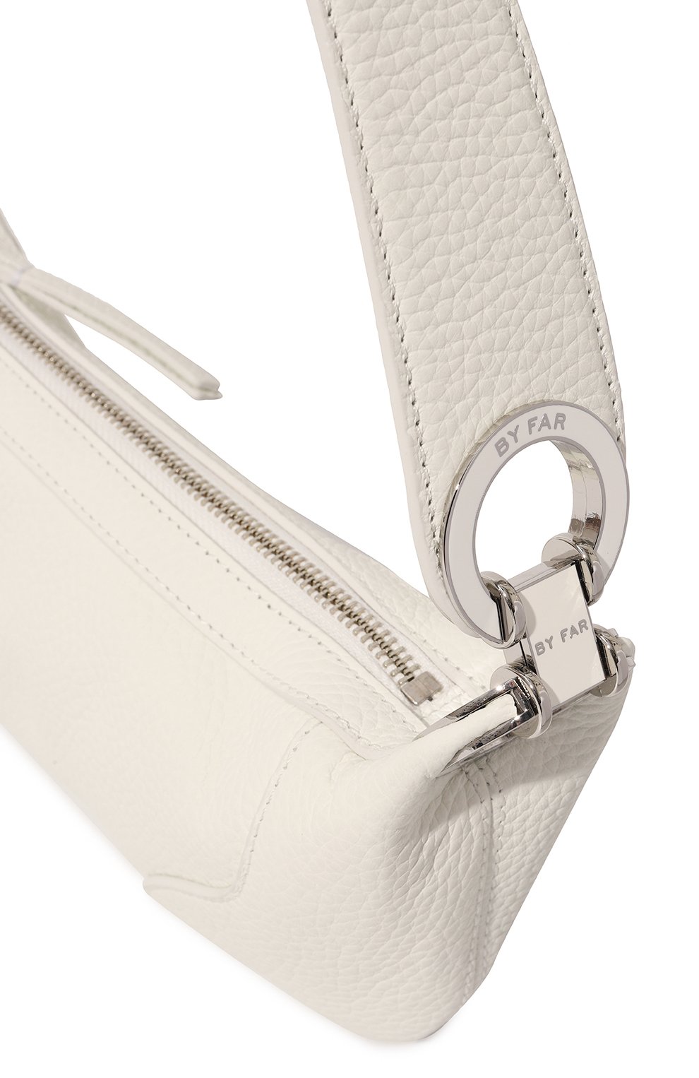 Женская сумка amira mini BY FAR белого цвета, арт. 22CRMINRSWHFLTMED | Фото 3 (Сумки-технические: Сумки top-handle; Материал: Натуральная кожа)