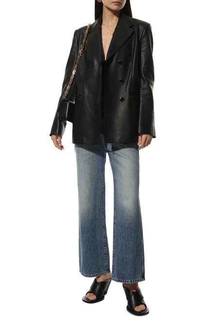 Женские кожаные мюли JIL SANDER черного цвета, арт. JS38042A-15001 | Фото 2 (Подошва: Плоская; Материал внутренний: Натуральная кожа; Каблук высота: Высокий; Материал внешний: Кожа; Каблук тип: Устойчивый)