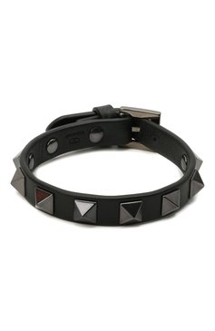 Мужской кожаный браслет VALENTINO черного цвета, арт. VY2J0801/VH3 | Фото 1 (Региональные ограничения белый список (Axapta Mercury): RU; Материал: Кожа)