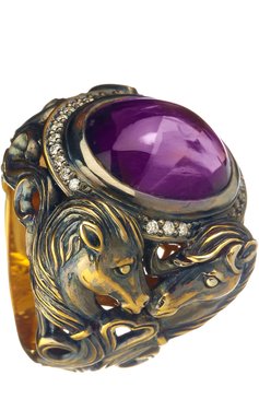 Женское кольцо horse year QUEENSBEE золотого цвета, арт. 102120 | Фото 1 (Материал: Серебро; Статус проверки: Проверена категория)