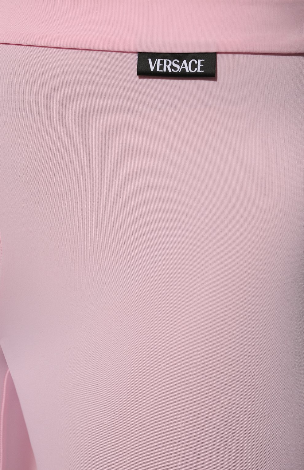 Женские шорты VERSACE светло-розового цвета, арт. A88980/A101049 | Фото 5 (Женское Кросс-КТ: Шорты-одежда; Длина Ж (юбки, платья, шорты): Мини; Материал внешний: Синтетический материал; Региональные ограничения белый список (Axapta Mercury): RU; Стили: Спорт-шик)