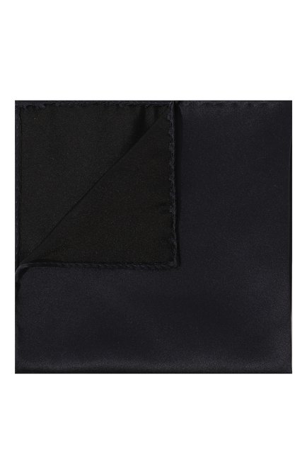 Мужской шелковый платок GIORGIO ARMANI темно-синего цвета, арт. 360023/8P998 | Фото 1 (Ста тус проверки: Проверена категория, Проверено; Материал: Шелк, Текстиль)