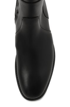Мужские кожаные сапоги BURBERRY черного цвета, арт. 8039055 | Фото 5 (Материал внешний: Кожа; Материал внутренний: Натуральная кожа; Материал утеплителя: Без утеплителя; Подошва: Плоская; Мужское Кросс-КТ: Сапоги-обувь)