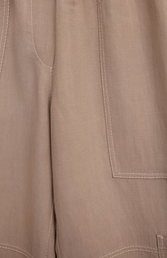 Детские брюки из вискозы BRUNELLO CUCINELLI бежевого цвета, арт. BH126P079A | Фото 3 (Случай: Повседневный; Материал внешний: Вискоза)