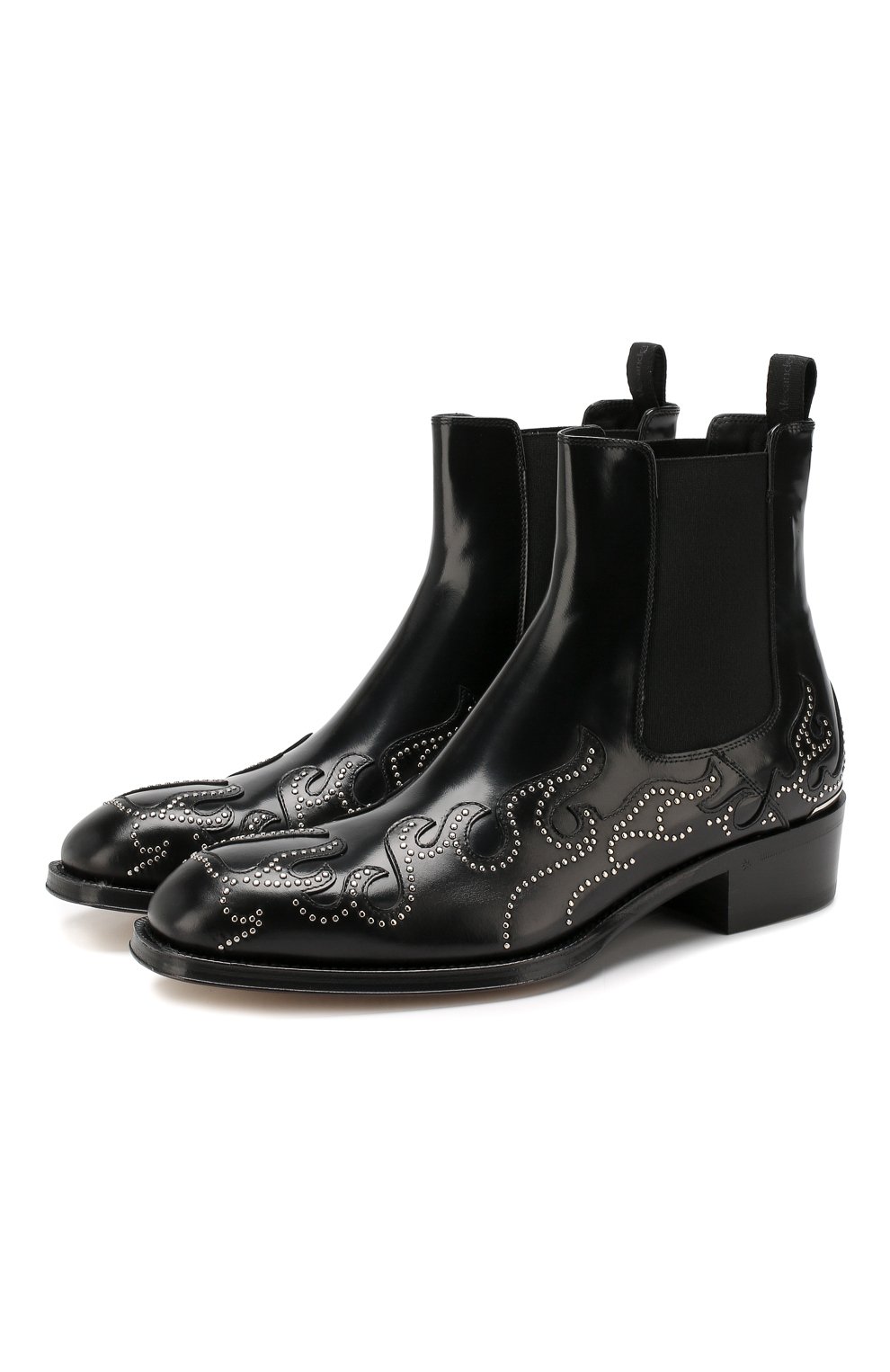 Мужские кожаные челси ALEXANDER MCQUEEN черного цвета, арт. 586179/WHKE3 | Фото 1 (Материал внутренний: Натуральная кожа; Материал утеплителя: Без утеплителя; Статус проверки: Проверено, Проверена категория; Подошва: Плоская; Мужское Кросс-КТ: Сапоги-обувь, Челси-обувь)